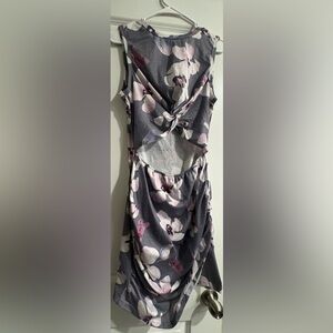 Floral Split Dress with Knot Detail